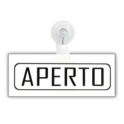 Cartello Aperto Chiuso Big Agency In Pvc Bianco 20x8cm Nero Bifacciale Con Ventosa Inclusa 3 2