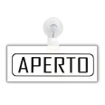 Cartello Aperto Chiuso Big Agency In Pvc Bianco 20x8cm Nero Bifacciale Con Ventosa Inclusa 1