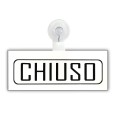 Cartello Aperto Chiuso Big Agency In Pvc Bianco 20x8cm Nero Bifacciale Con Ventosa Inclusa 2