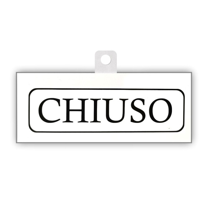 Cartello Aperto Chiuso Big Mt In Pvc Bianco 20x8cm Nero Bifacciale Con Ventosa Inclusa 2