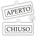 Cartello Aperto Chiuso Big Mt In Pvc Bianco 20x8cm Nero Bifacciale Con Ventosa Inclusa 3