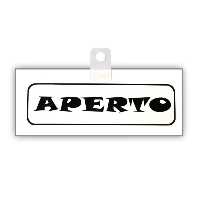 Cartello Aperto Chiuso Big Snap In Pvc Bianco 20x8cm Nero Bifacciale Con Ventosa Inclusa 2