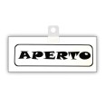 Cartello Aperto Chiuso Big Snap In Pvc Bianco 20x8cm Nero Bifacciale Con Ventosa Inclusa 2