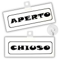 Cartello Aperto Chiuso Big Snap In Pvc Bianco 20x8cm Nero Bifacciale Con Ventosa Inclusa 3