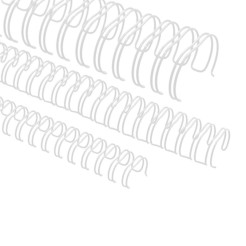 Dorsi Spirali Metalliche 100pz Per Rilegatura A4 34 Anelli Bianco 3 1 9,5d 75 Fogli 1 2