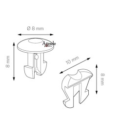 Kit Fermatarga Universale 6 Pezzi 2 Fermi Antivibrazione + 3 Bottone Blu Ed 1 Bottone Bianco 1 2