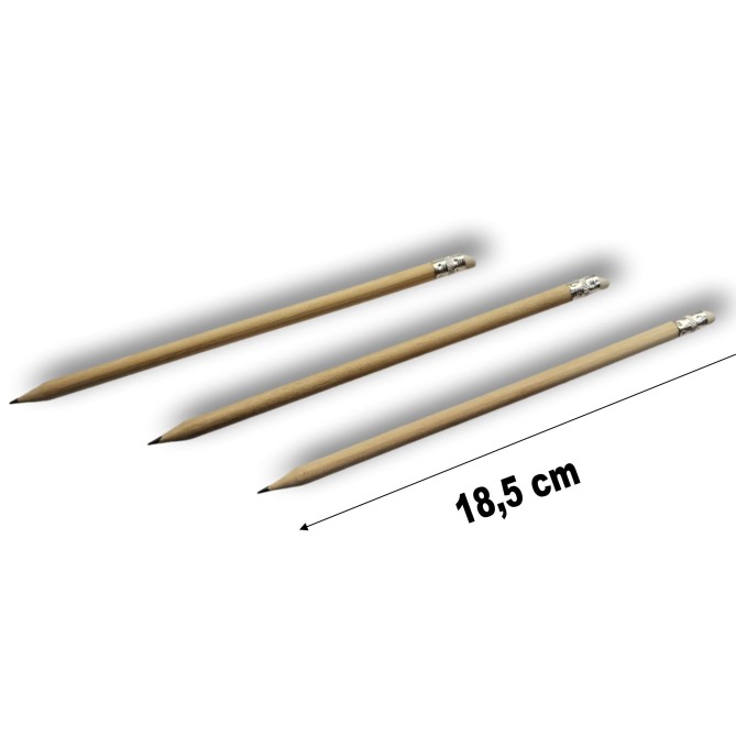 50 Matite In Legno Naturale Grafite Hb 50 Pezzi Con Gommino Colore Naturale 7