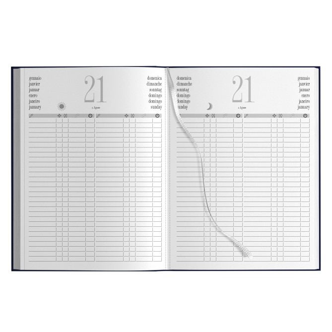 Agenda giornaliera 2026 similpelle Prenotazioni Hotel B&B Ristorante, 21x30cm A4,cuoio, doppia pagina ven sab e dom 2