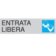 Targa Segnaletica Entrata Libera Adesiva 4x15 1