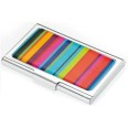 Troika Porta Biglietti Da Visita In Metallo Cromato Retro Stripes 1