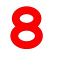Numero 8 (otto) Adesivo ColorTube (TUBE) Decorazioni Esterno Interno 7