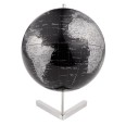 Mappamondo In Alluminio Atlantis Nero Silver Diam 30cm Oggetto Da Arredo 1