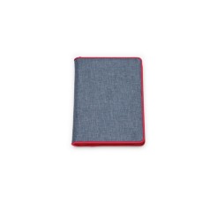 Agenda giornaliera 2026 jeans chiusura zip 17x24cm porta penna multilingua rosso 3