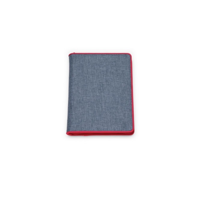 Agenda giornaliera 2026 jeans chiusura zip 17x24cm porta penna multilingua rosso 3