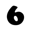 Numero 6 (sei) Adesivo Cooper black (CHICAGO) Decorazioni Esterno Interno 1