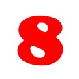 Numero 8 (otto) Adesivo Cooper black (CHICAGO) Decorazioni Esterno Interno 7