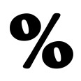 Simbolo % (percentuale) Adesivo Cooper black (CHICAGO) Decorazioni Esterno Interno 1