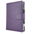 Agenda giornaliera 2026 similpelle chiusura fibbia 15x21cm A5 sab dom separati tasca porta penna multilingua viola 1