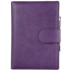 Agenda giornaliera 2026 similpelle chiusura fibbia 15x21cm A5 sab dom separati tasca porta penna multilingua viola 1 2