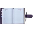 Agenda giornaliera 2026 similpelle chiusura fibbia 15x21cm A5 sab dom separati tasca porta penna multilingua viola 5