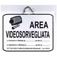 Targa Videosorveglianza In Pvc Bianco Con Catenella 21x16 1