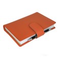 Agenda giornaliera 2026 similpelle chiusura fibbia 15x21cm A5 sab dom separati tasca porta penna multilingua arancione 6