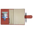 Agenda giornaliera 2026 similpelle chiusura fibbia 15x21cm A5 sab dom separati tasca porta penna multilingua arancione 7