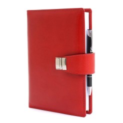 Agenda giornaliera 2026 vera pelle "ELEGANT" con chiusura fibbia 15x21cm A5  rosso 1