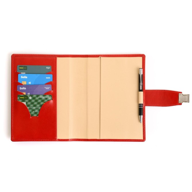 Agenda giornaliera 2026 vera pelle "ELEGANT" con chiusura fibbia 15x21cm A5  rosso 3