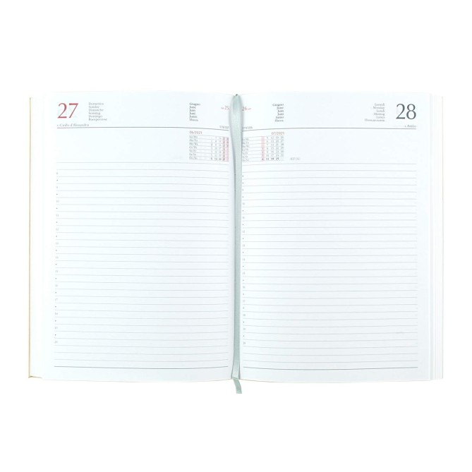 Agenda giornaliera 2026 vera pelle "ELEGANT" con chiusura fibbia 15x21cm A5  rosso 6