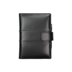 Agenda giornaliera 2026 vera pelle chiusura fibbia 15x21cm A5 tasca porta penna multilingua nero 1 2