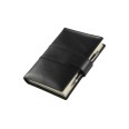 Agenda giornaliera 2026 vera pelle chiusura fibbia 15x21cm A5 tasca porta penna multilingua nero 5