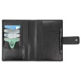 Agenda giornaliera 2026 vera pelle chiusura fibbia 15x21cm A5 tasca porta penna multilingua nero 8