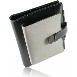 Agenda giornaliera 2026 similpelle chiusura fibbia 15x21cm A5 sab dom separati tasca porta penna multilingua beige nero 1 2