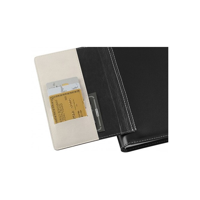 Agenda giornaliera 2026 similpelle chiusura fibbia 15x21cm A5 sab dom separati tasca porta penna multilingua beige nero 5