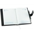 Agenda giornaliera 2026 similpelle chiusura fibbia 15x21cm A5 sab dom separati tasca porta penna multilingua beige nero 7