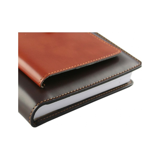 Agenda giornaliera 2026 similpelle chiusura fibbia 15x21cm A5 sab dom separati tasca multilingua marrone 4