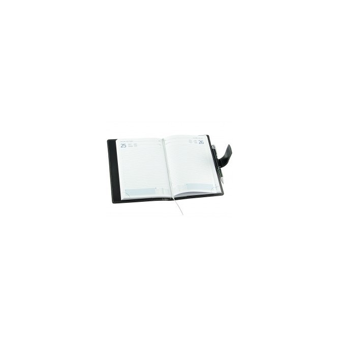 Agenda giornaliera 2026 similpelle chiusura fibbia 15x21cm A5 sab dom separati tasca multilingua marrone 6