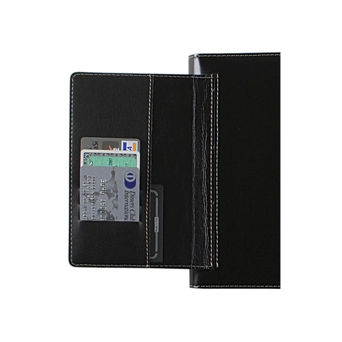 Agenda giornaliera 2026 similpelle chiusura fibbia 15x21cm A5 sab dom separati tasca multilingua nero 2