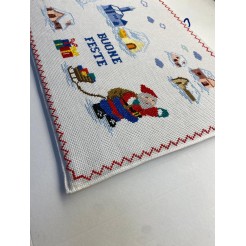 Quadro A Punto Croce Buone Feste- Fatto A Mano - 39x26,5cm 2 2