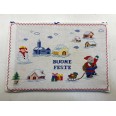 Quadro A Punto Croce Buone Feste- Fatto A Mano - 39x26,5cm 2