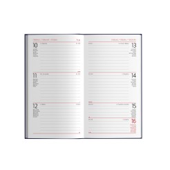 Agenda settimanale tascabile 2026 tessuto 8x15cm multilingua grigio 2 2