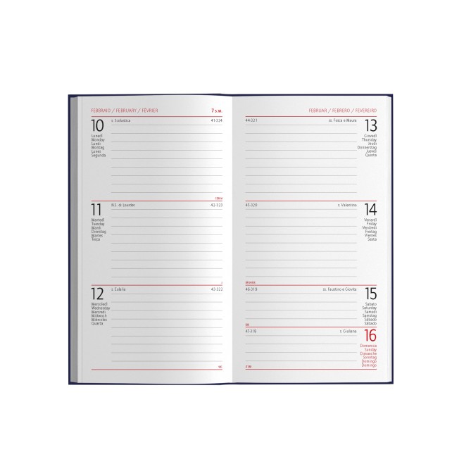 Agenda settimanale tascabile 2026 tessuto 8x15cm multilingua arancione 1