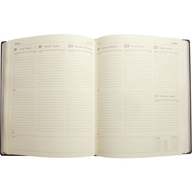 Agenda settimanale BUSINESS 2026 similpelle 21x26cm A4 agende del presidente marrone 2