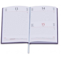 Ricambio agenda blocco fisso giornaliera a righe similpelle 2026 12x17cm 80gr sab dom insieme  beige 2 2