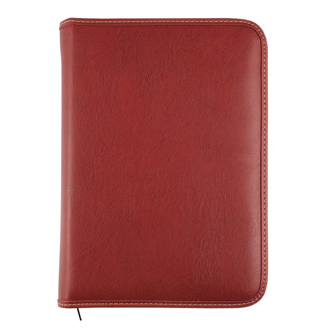 Agenda giornaliera 2026 similpelle chiusura zip 17x24cm sab dom separati tasca porta penna multilingua bordeaux 6