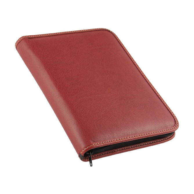 Agenda giornaliera 2026 similpelle chiusura zip 17x24cm sab dom separati tasca porta penna multilingua bordeaux 7