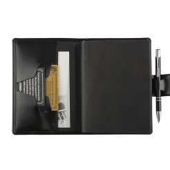 Agenda giornaliera tascabile 2026 similpelle chiusura bottone 11x17cm tasca porta penna nero 1 2