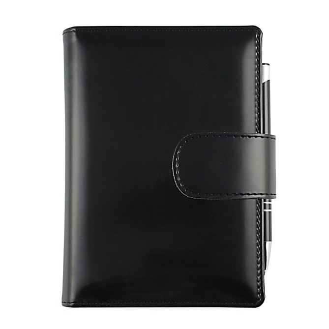 Agenda giornaliera tascabile 2026 similpelle chiusura bottone 11x17cm tasca porta penna nero 5