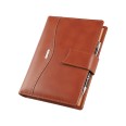 Agenda giornaliera settimanale tascabile 2026 similpelle chiusura bottone 11x17cm tasca porta penna marrone 1